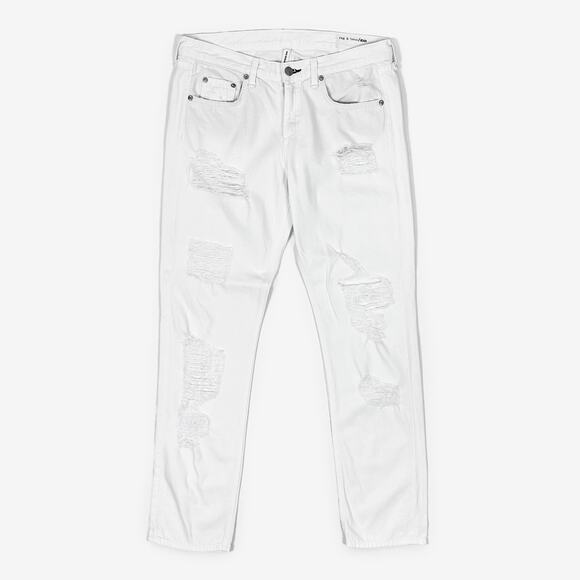 Rag & Bone Boyfriend Jean Size 28 Rebel Bright White Mid Rise Distressed Summer - Picture 1 of 4